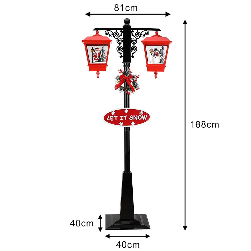 Lampione Natalizio Decorativo 188cm con Luci Led Musica Neve Motorizzata Scene in Oggettistica Danyx - Casoria, commercioVirtuoso.it