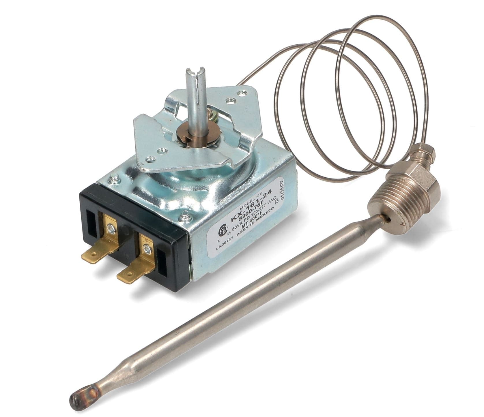 TERMOSTATO FRIGGITRICE 93°-204°C Monofase . Sonda: 130mm, Ø8mm. Capillare: 570 in prodotto EuroStore07 - Alatri, commercioVirtuoso.it