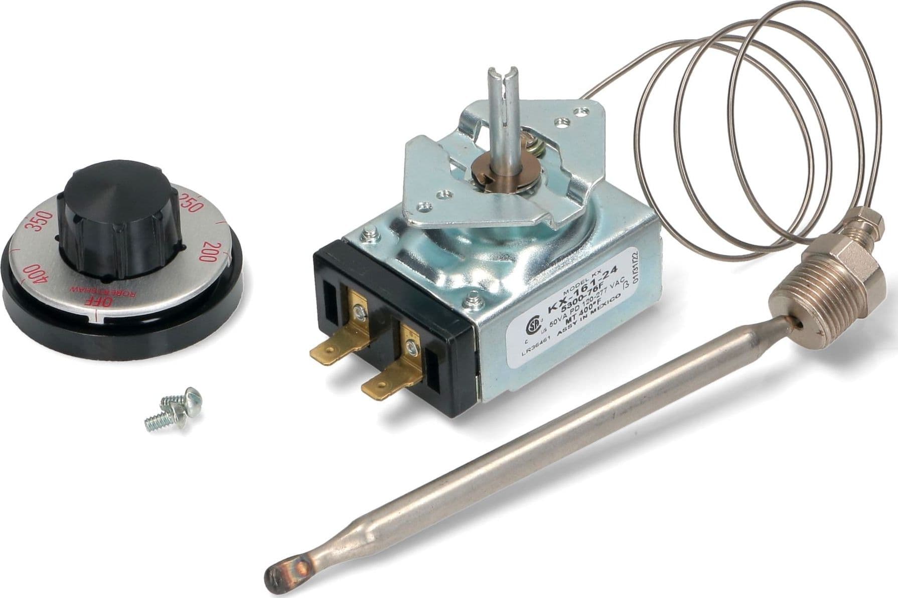 TERMOSTATO FRIGGITRICE 93°-204°C Monofase . Sonda: 130mm, Ø8mm. Capillare: 570 in prodotto EuroStore07 - Alatri, commercioVirtuoso.it