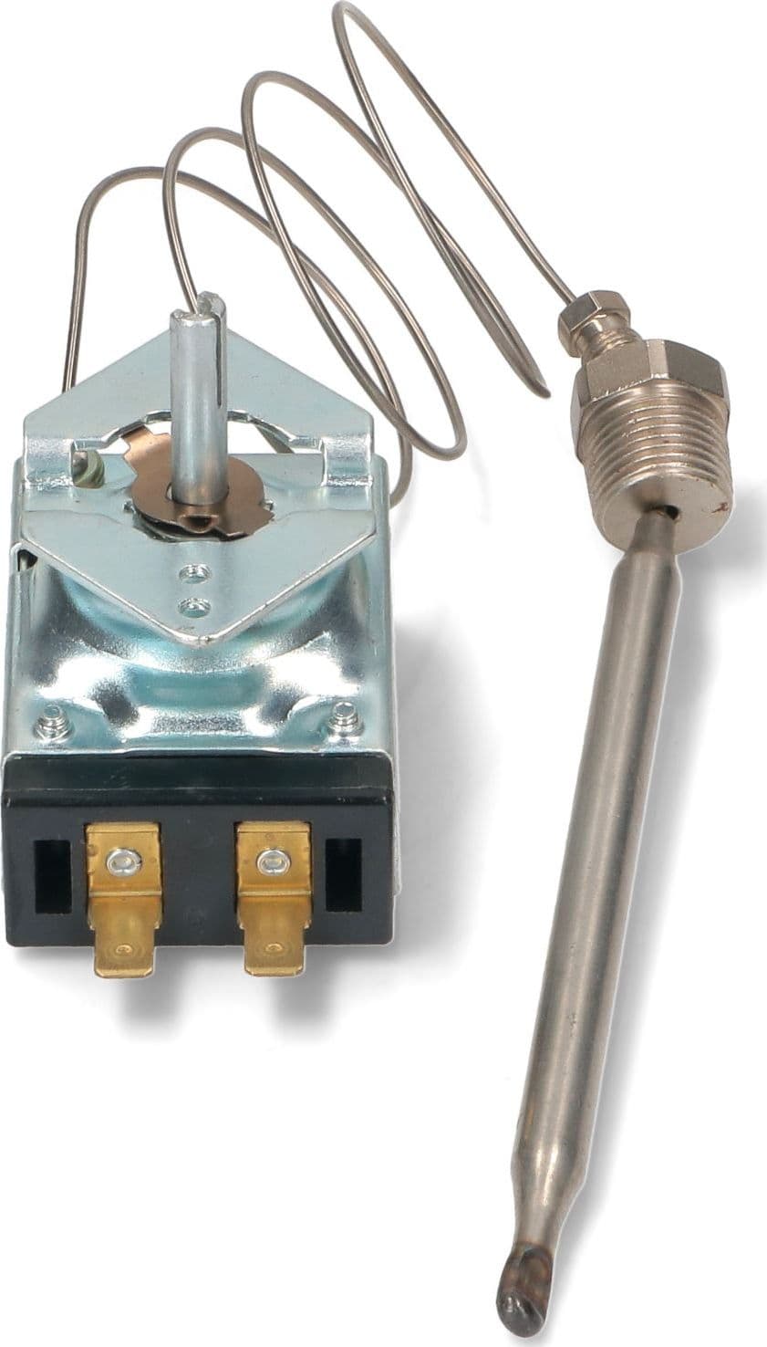 TERMOSTATO FRIGGITRICE 93°-204°C Monofase . Sonda: 130mm, Ø8mm. Capillare: 570 in prodotto EuroStore07 - Alatri, commercioVirtuoso.it