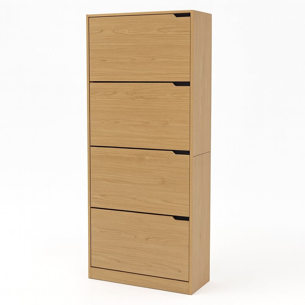 Scarpiera 4 Ante Doppia Profondità Salvaspazio Quercia 63x24 H150cm Legno Mdf in Scarpiere Danyx - Casoria, commercioVirtuoso.it