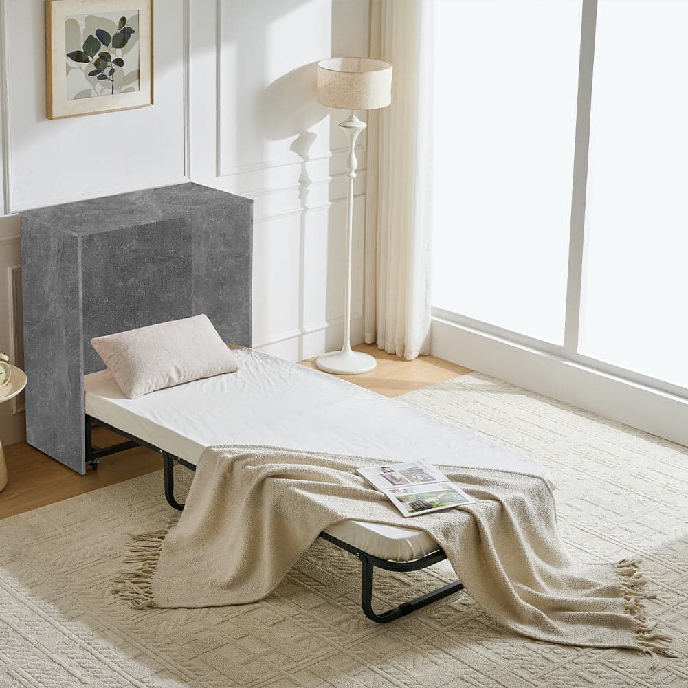 Mobile Letto a Scomparsa Singolo Salvaspazio con Materasso Incluso Pieghevole Grigio in Letti Danyx - Casoria, commercioVirtuoso.it