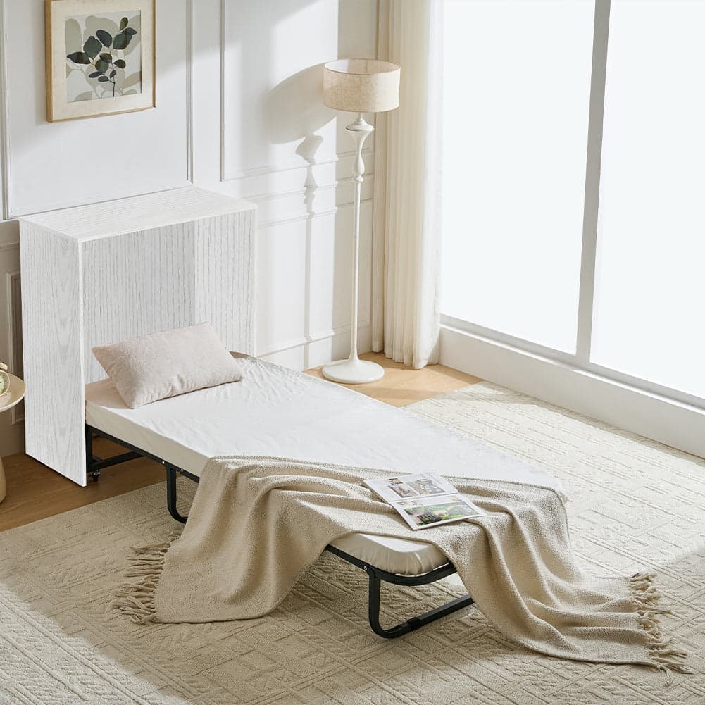 Mobile Letto a Scomparsa Singolo Salvaspazio con Materasso Incluso Pieghevole Bianco in Letti Danyx - Casoria, commercioVirtuoso.it