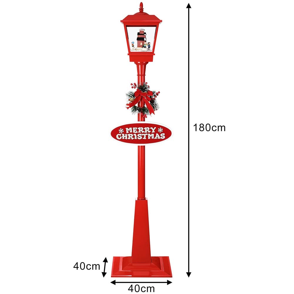 Lampione Natalizio Decorativo 180cm con Luci Led Musica Neve Motorizzata Scena Rosso in Oggettistica Danyx - Casoria, commercioVirtuoso.it