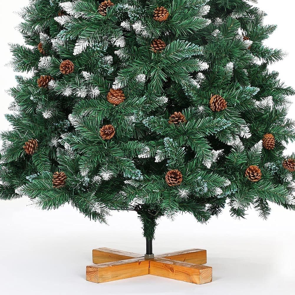Albero di Natale Innevato 210cm Folto con Pigne 1178 Rami Base Legno Massello in Alberi di natale artificiali Danyx - Casoria, commercioVirtuoso.it
