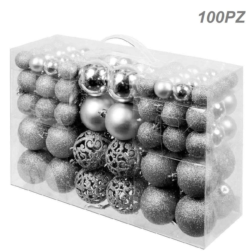 Confezione 100 Palline Natale 3 4 6 cm Silver Addobbi Albero Interne Esterne in Palle e palline Danyx - Casoria, commercioVirtuoso.it