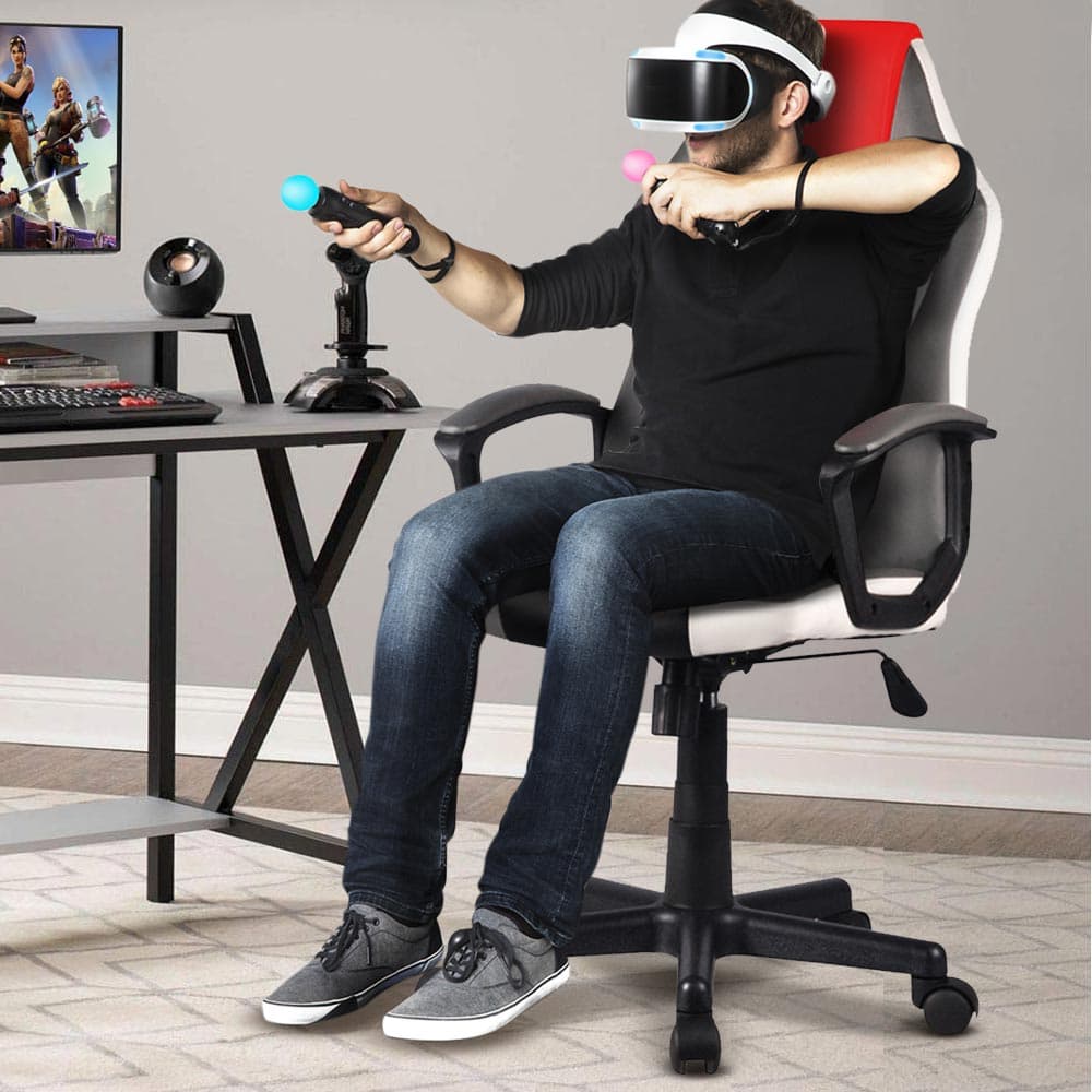 Sedia Gaming Ufficio Poltrona Scrivania Ergonomica Regolabile Girevole Rosso Grigio Nero in Sedie da scrivania Danyx - Casoria, commercioVirtuoso.it