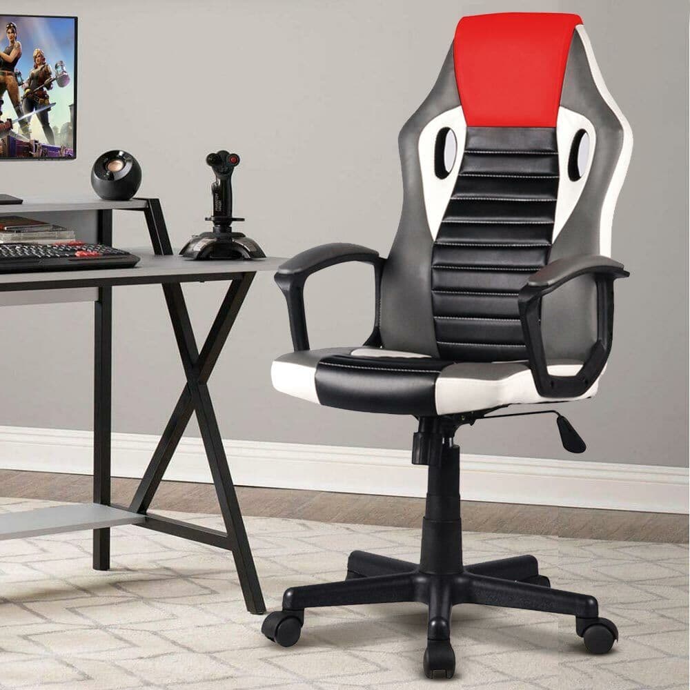 Sedia Gaming Ufficio Poltrona Scrivania Ergonomica Regolabile Girevole Rosso Grigio Nero in Sedie da scrivania Danyx - Casoria, commercioVirtuoso.it