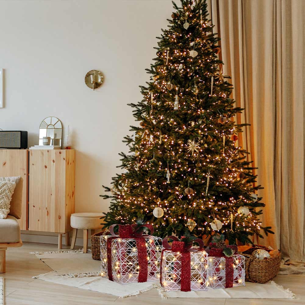 Set 3 Pacchi Regalo Natale Luminosi Bianco Rosso LED Decorazione Interno Esterno in Oggettistica Danyx - Casoria, commercioVirtuoso.it