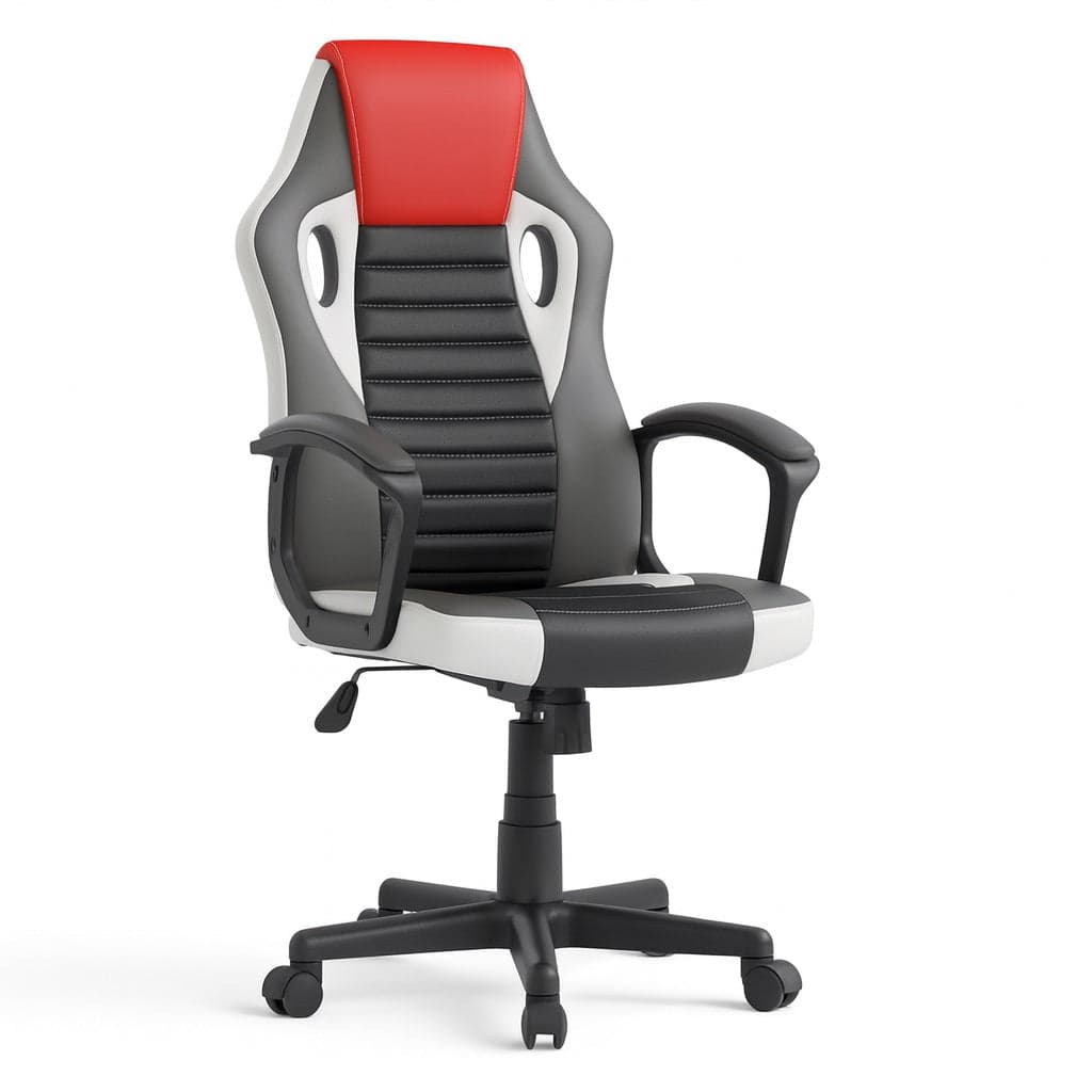 Sedia Gaming Ufficio Poltrona Scrivania Ergonomica Regolabile Girevole Rosso Grigio Nero in Sedie da scrivania Danyx - Casoria, commercioVirtuoso.it