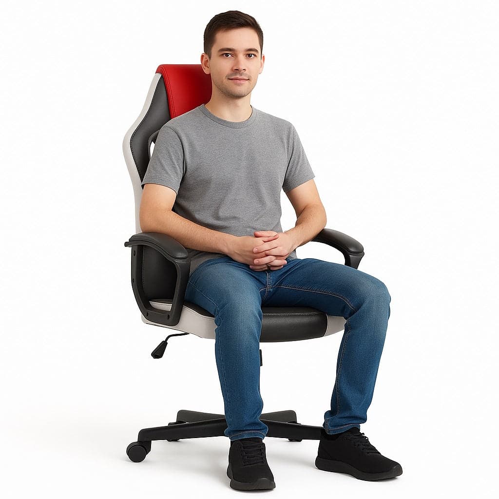 Sedia Gaming Ufficio Poltrona Scrivania Ergonomica Regolabile Girevole Rosso Grigio Nero in Sedie da scrivania Danyx - Casoria, commercioVirtuoso.it
