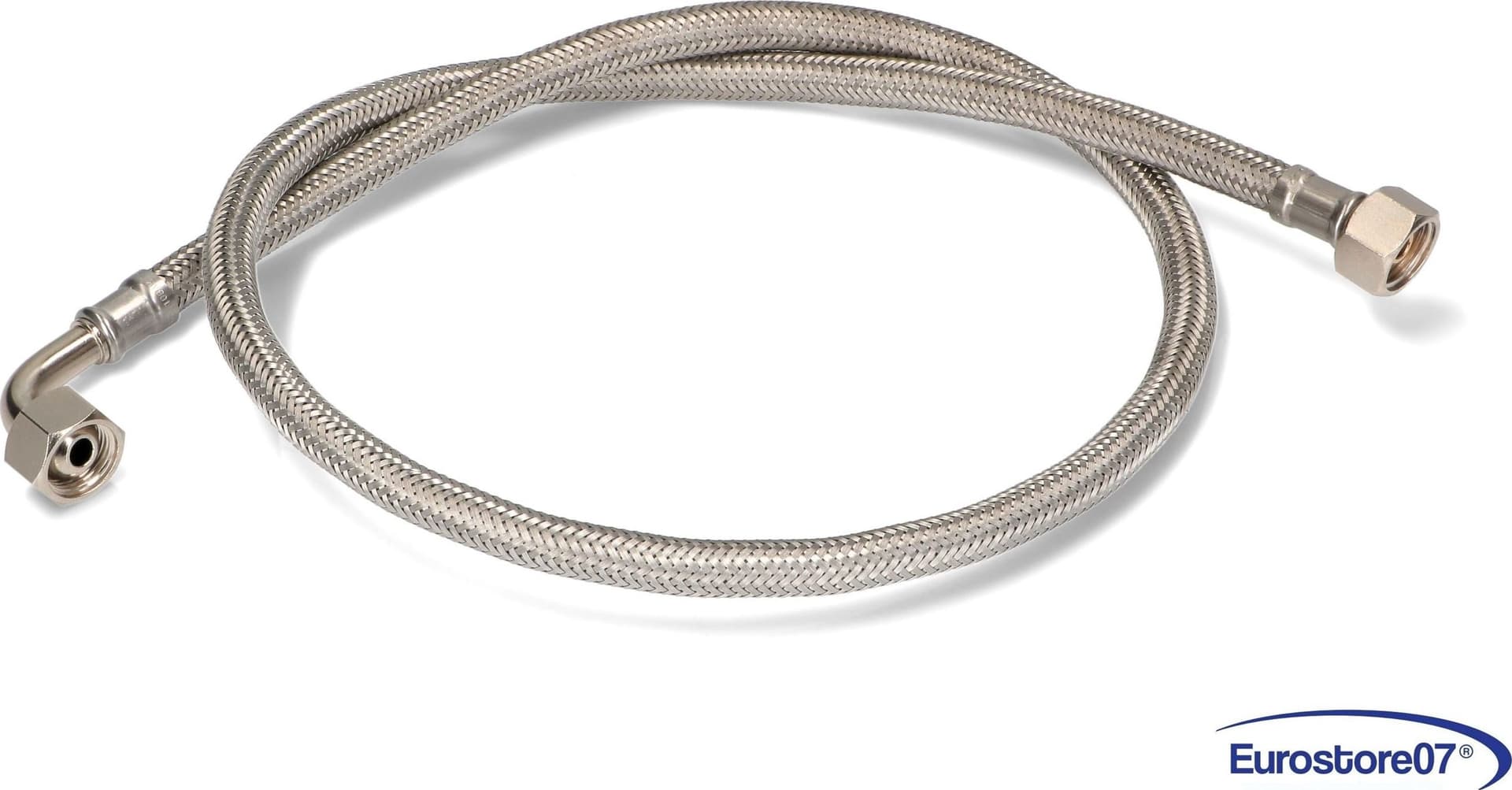 TUBO MACCHINA DA CAFFÈ FLEX INOX DN8 X2553IU 1000mm 3/8'' dritto, 3/8'' curvo