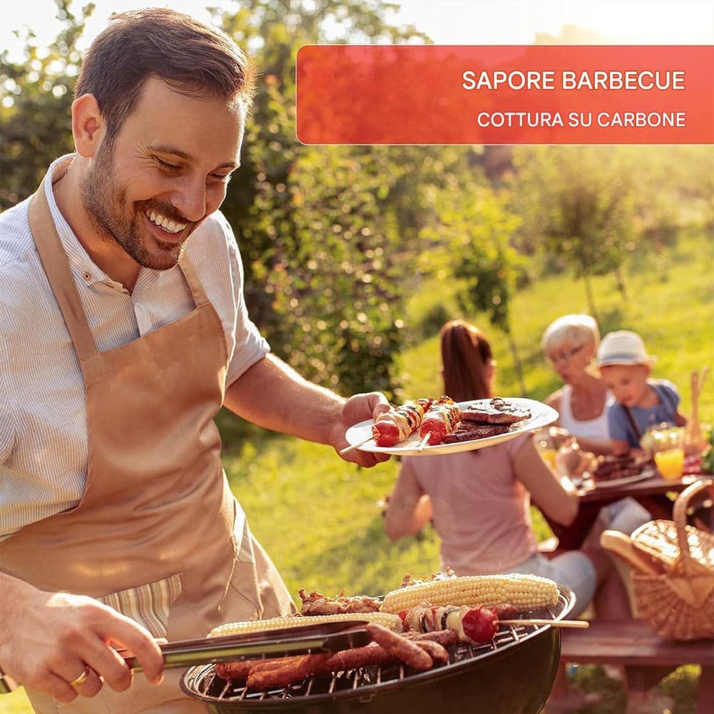 Barbecue a Carbone con Ruote BBQ Rotondo in Acciaio con Valvola di Ventilazione in Barbecue a carbone Esplodia - Napoli, commercioVirtuoso.it