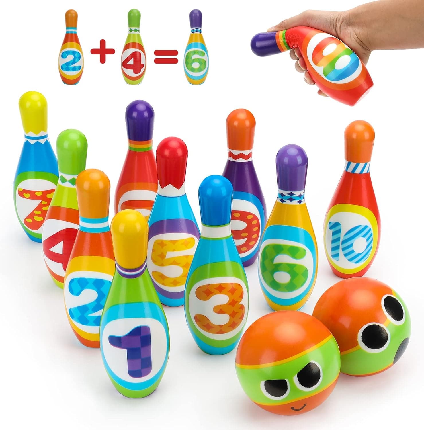 Set 10 Birilli da Bowling Giocattolo per Bambini con Pallina Morbidi e Sicuri in Bowling e birilli Esplodia - Napoli, commercioVirtuoso.it
