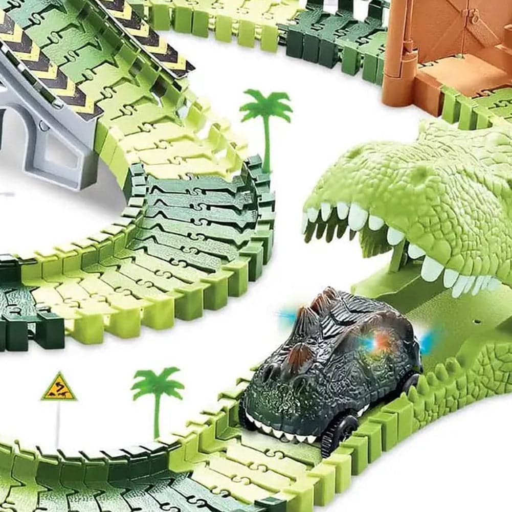 Playset Pista Macchinine Flessibili Parco dei Dinosauri Gioco con T-Rez 144 Pz in Piste da corsa Esplodia - Napoli, commercioVirtuoso.it
