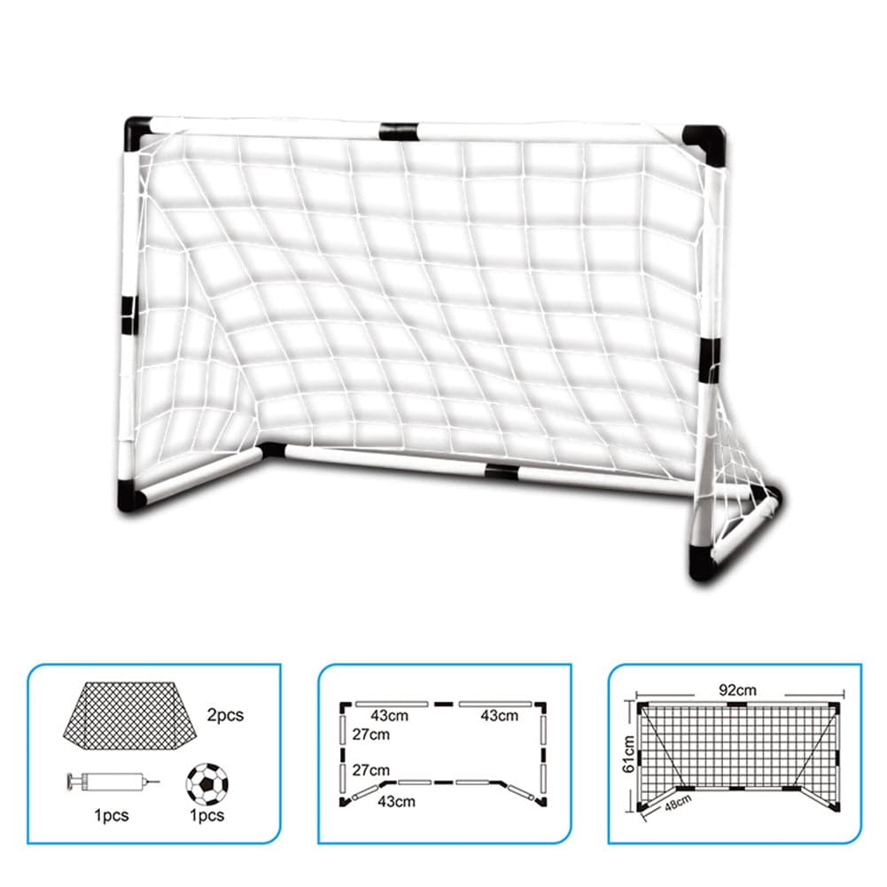 Set 2 Porte da Calcio 92x64 cm con Pallone e Gonfiatore Gioco per Bambini 3+ in Calcio Danyx - Casoria, commercioVirtuoso.it
