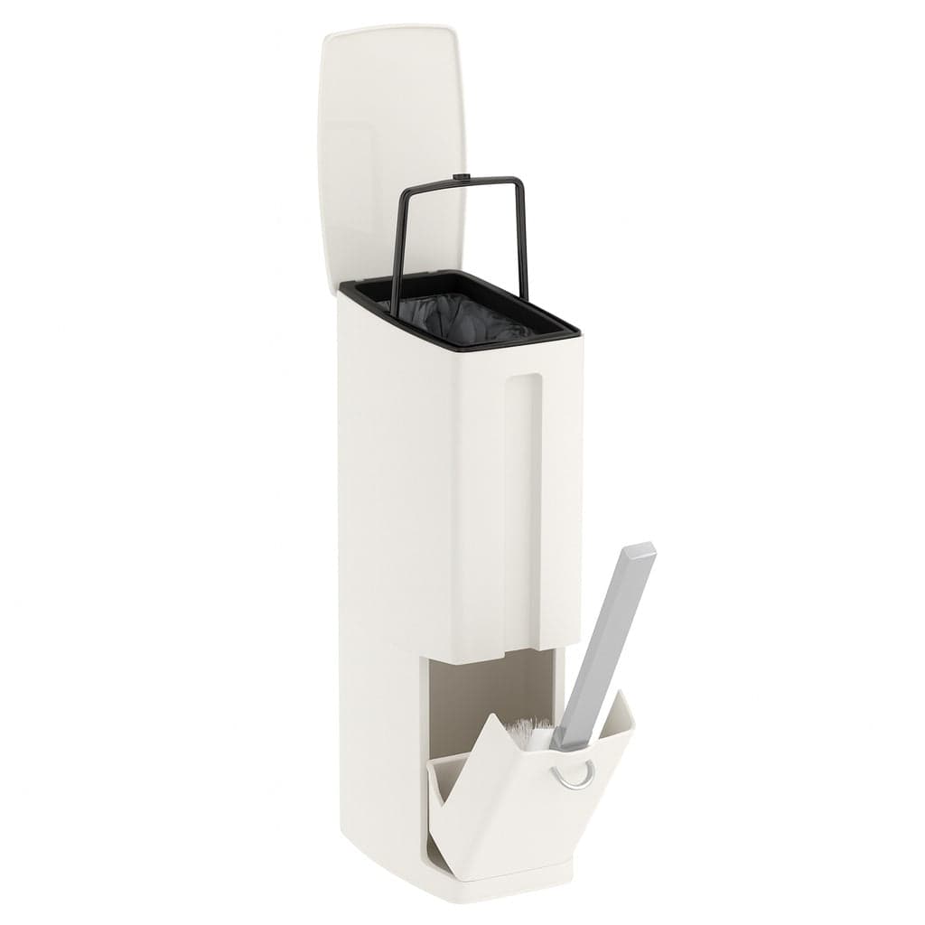 Set Scopino WC con Cestino Bagno 2 in 1 Salvaspazio Bianco con Portascopino in Scopini e porta scopini Danyx - Casoria, commercioVirtuoso.it