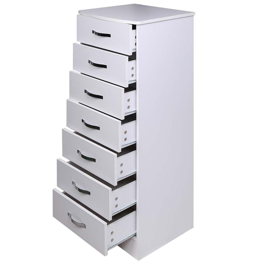 Cassettiera 7 Cassetti Multiuso Settimino Moderno Salvaspazio in Legno Mdf 116cm Bianco in Comò e cassettiere Danyx - Casoria, commercioVirtuoso.it