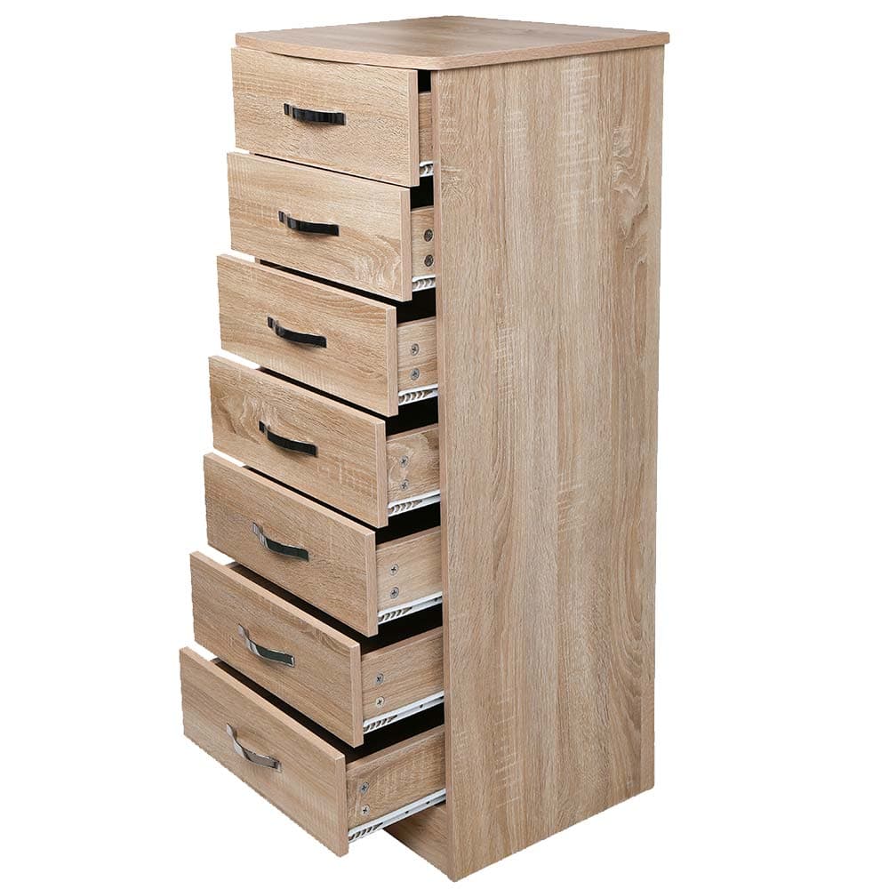 Cassettiera 7 Cassetti Multiuso Settimino Moderno Salvaspazio in Legno Mdf 116cm Quercia in Comò e cassettiere Danyx - Casoria, commercioVirtuoso.it