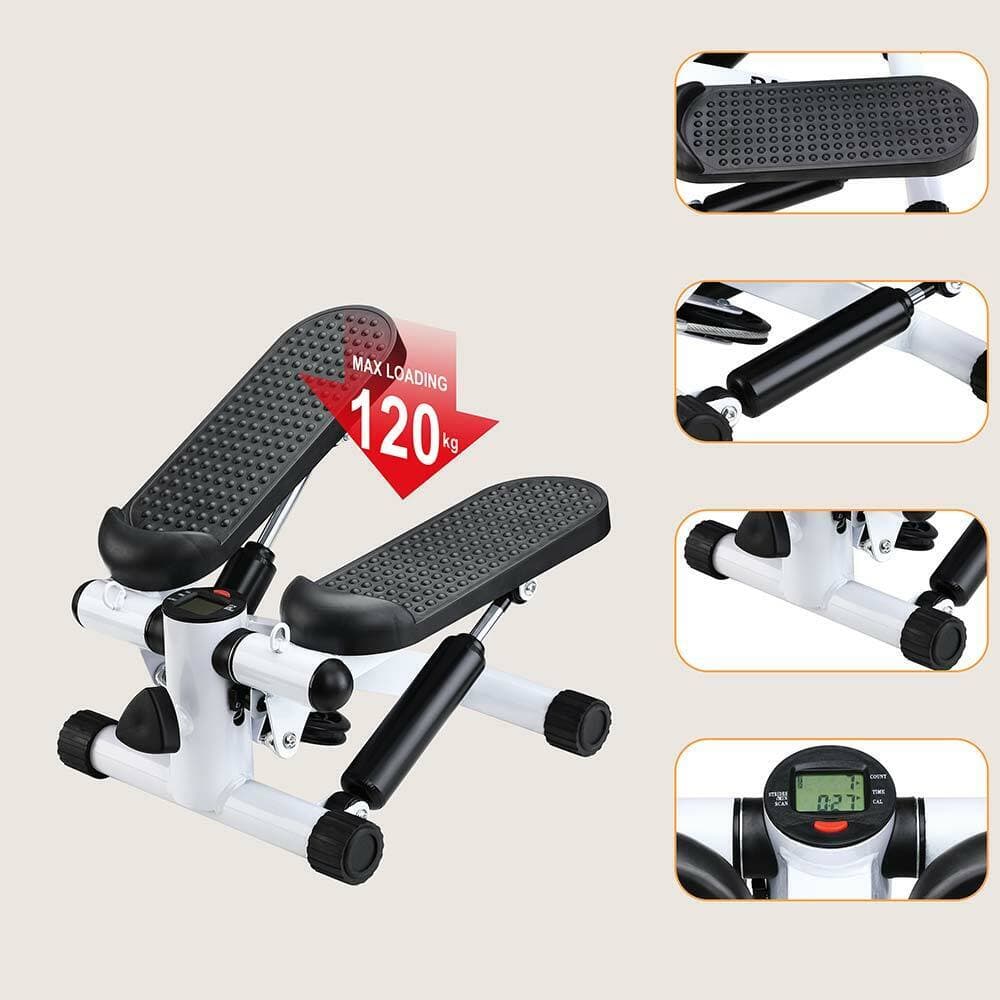 Stepper Allenamento Cardio Fitness Palestra con Manubri Elastici e Display Digitale Bianco in Stepper Danyx - Casoria, commercioVirtuoso.it