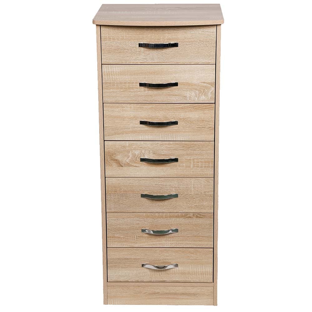Cassettiera 7 Cassetti Multiuso Settimino Moderno Salvaspazio in Legno Mdf 116cm Quercia in Comò e cassettiere Danyx - Casoria, commercioVirtuoso.it
