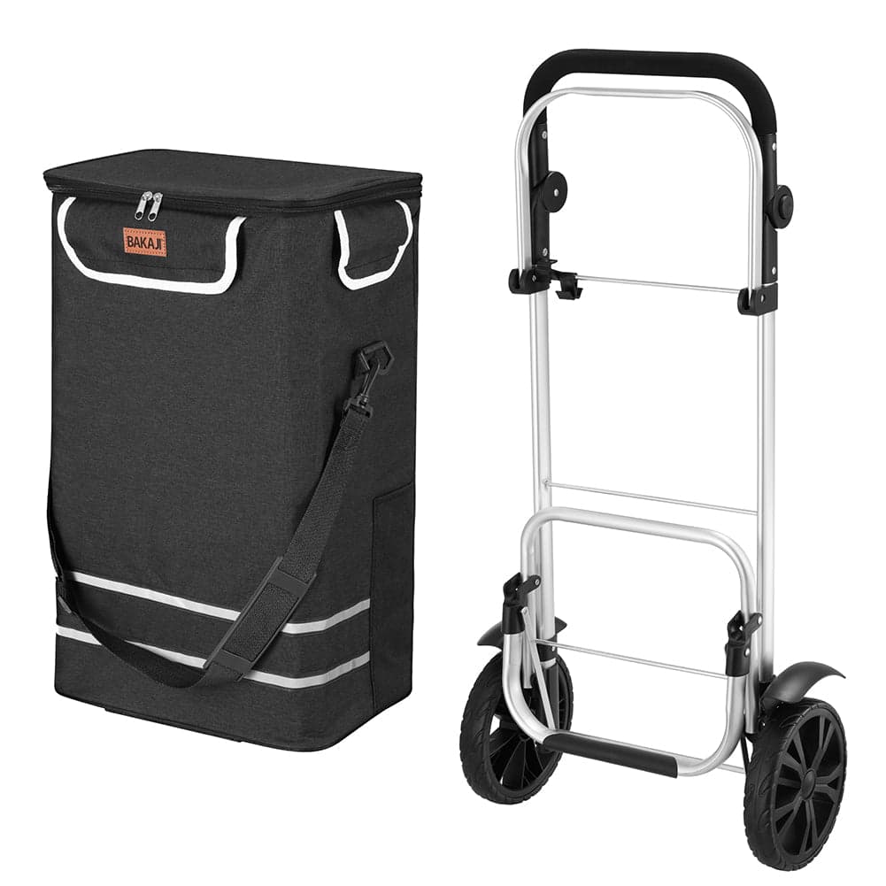 Carrello Spesa Pieghevole 56L Nero Borsa Termica Trolley Portaspesa con Tracolla in Trolley per la spesa Esplodia - Napoli, commercioVirtuoso.it