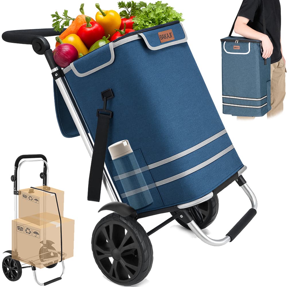 Carrello Spesa Pieghevole 56L Blu Borsa Termica Trolley Portaspesa con Tracolla in Trolley per la spesa Esplodia - Napoli, commercioVirtuoso.it