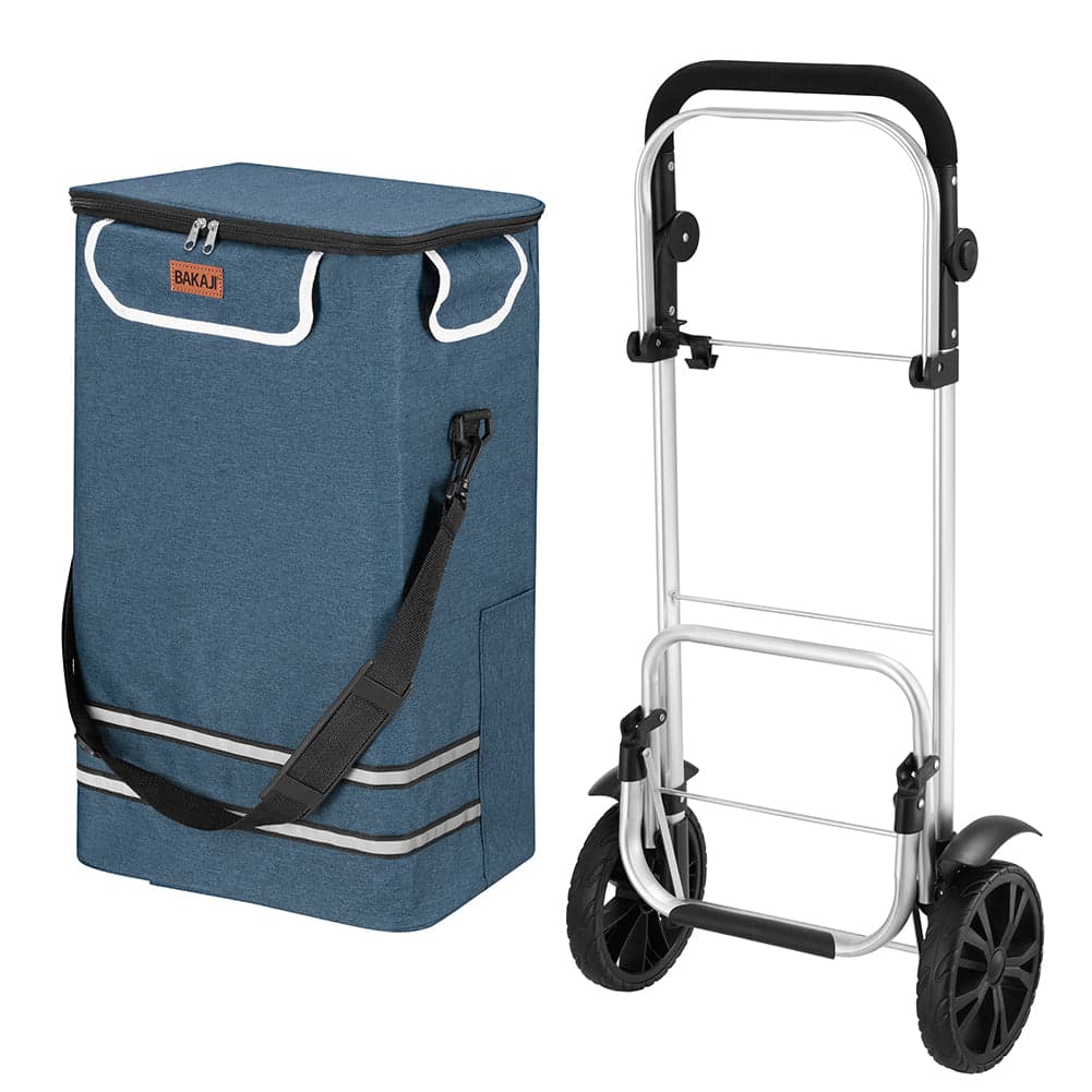 Carrello Spesa Pieghevole 56L Blu Borsa Termica Trolley Portaspesa con Tracolla in Trolley per la spesa Esplodia - Napoli, commercioVirtuoso.it