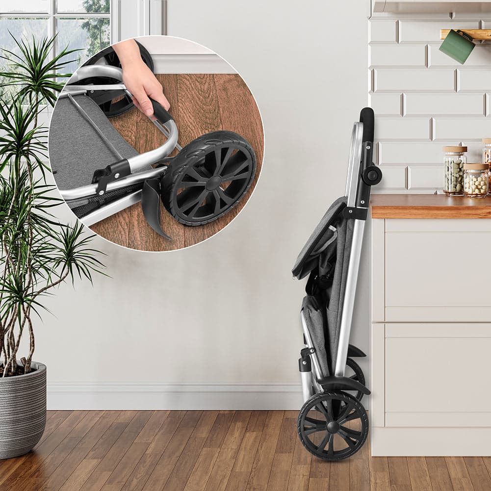 Carrello Spesa Pieghevole 56L Grigio Borsa Termica Trolley Portaspesa e Tracolla in Trolley per la spesa Esplodia - Napoli, commercioVirtuoso.it
