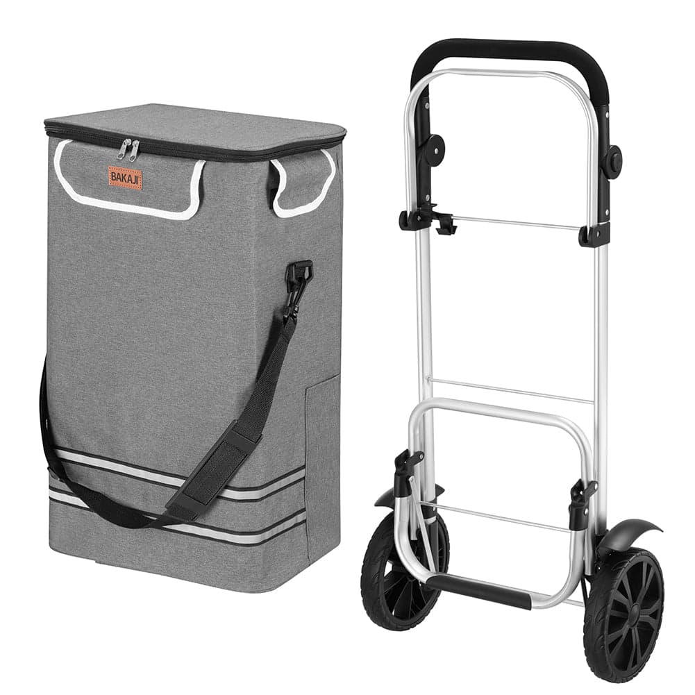 Carrello Spesa Pieghevole 56L Grigio Borsa Termica Trolley Portaspesa e Tracolla in Trolley per la spesa Esplodia - Napoli, commercioVirtuoso.it