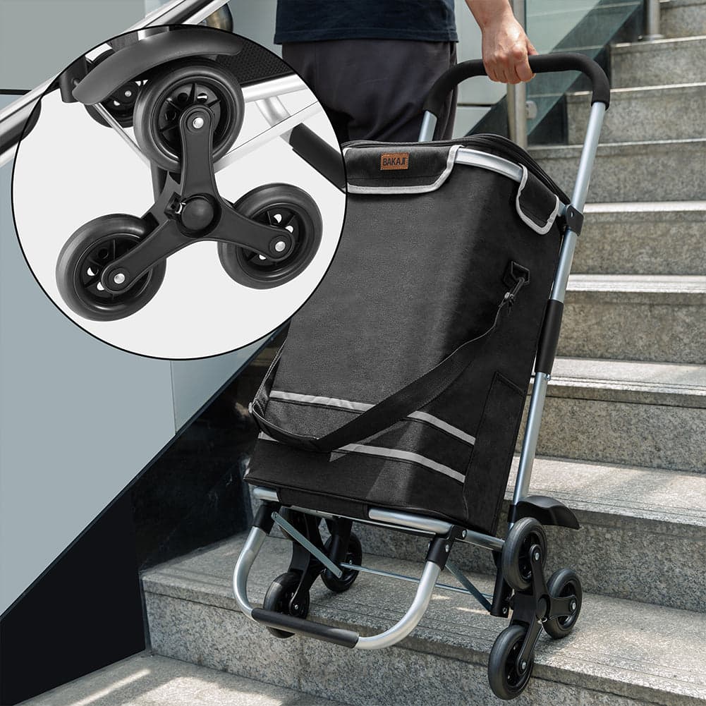 Carrello Spesa Montascale 56L Nero Borsa Termica Trolley Portaspesa con Tracolla in Trolley per la spesa Esplodia - Napoli, commercioVirtuoso.it
