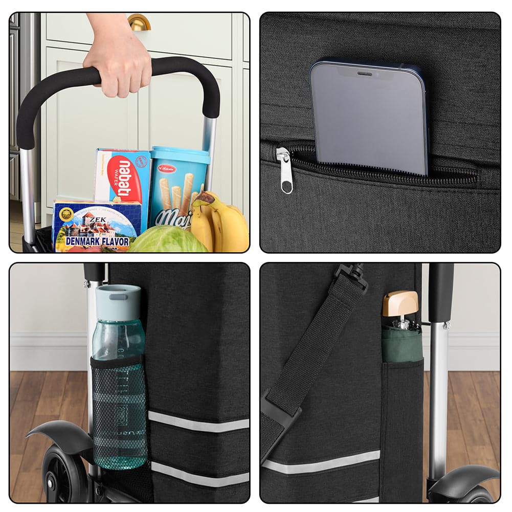 Carrello Spesa Montascale 56L Nero Borsa Termica Trolley Portaspesa con Tracolla in Trolley per la spesa Esplodia - Napoli, commercioVirtuoso.it