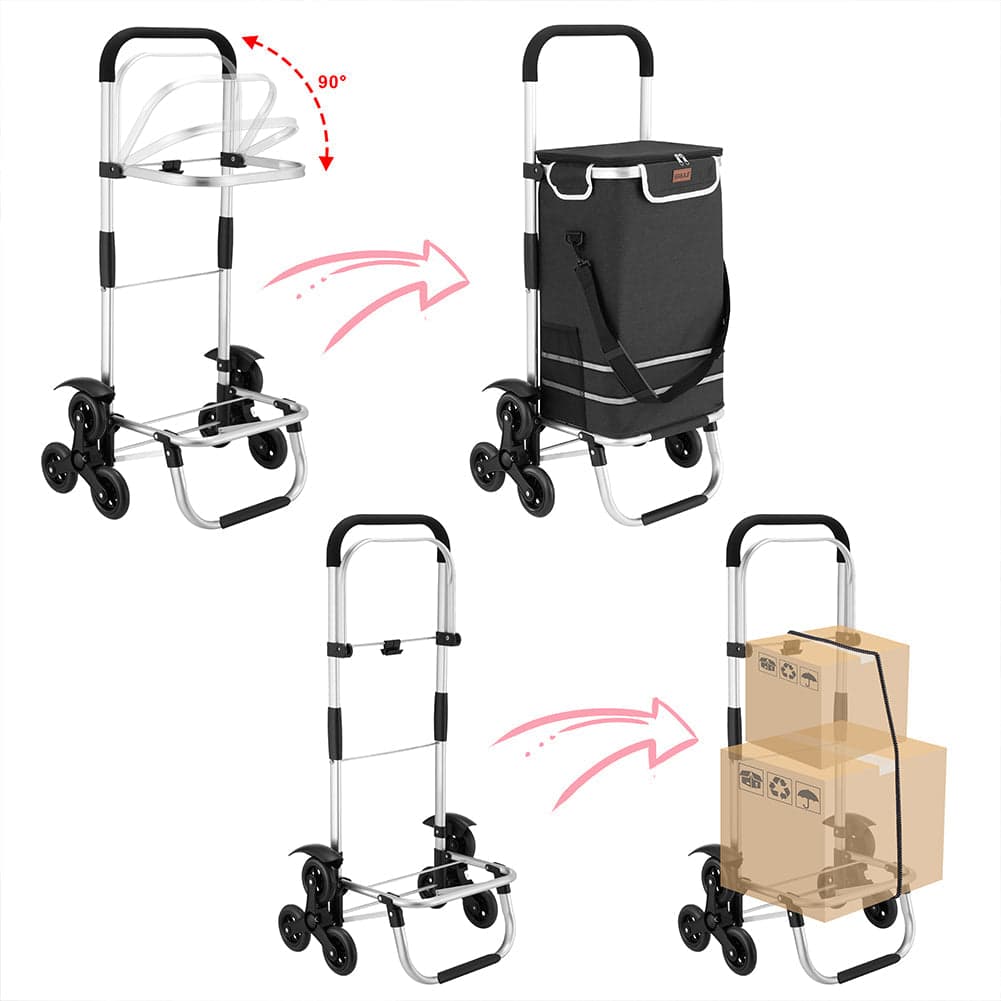Carrello Spesa Montascale 56L Nero Borsa Termica Trolley Portaspesa con Tracolla in Trolley per la spesa Esplodia - Napoli, commercioVirtuoso.it