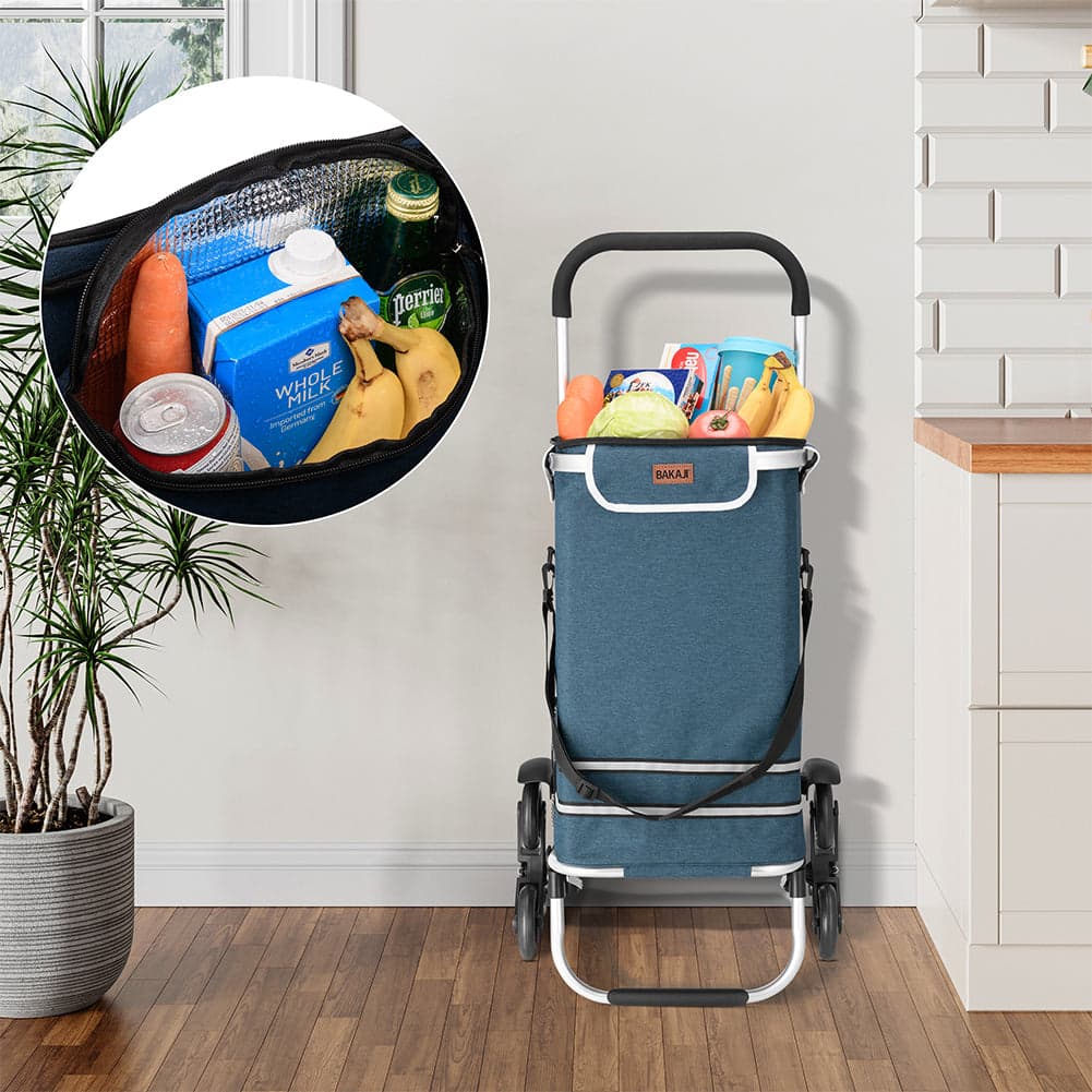 Carrello Spesa Montascale 56L Blu Borsa Termica Trolley Portaspesa con Tracolla in Trolley per la spesa Esplodia - Napoli, commercioVirtuoso.it