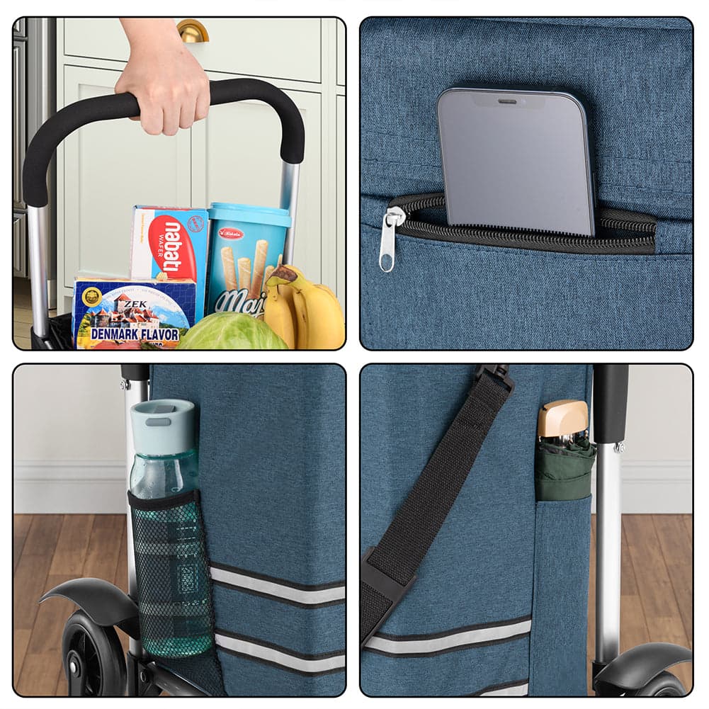 Carrello Spesa Montascale 56L Blu Borsa Termica Trolley Portaspesa con Tracolla in Trolley per la spesa Esplodia - Napoli, commercioVirtuoso.it