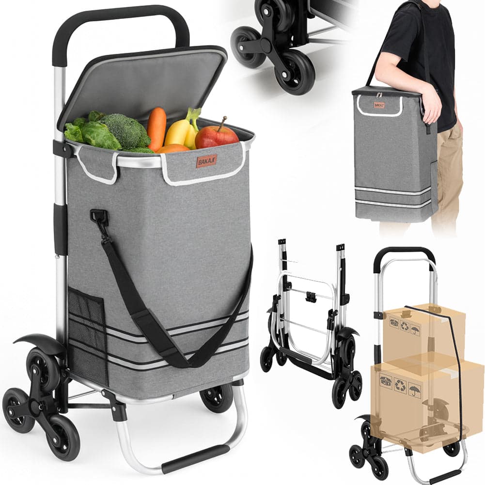 Carrello Spesa Montascale 56L Grigio Borsa Termica Trolley Portaspesa e Tracolla in Trolley per la spesa Esplodia - Napoli, commercioVirtuoso.it