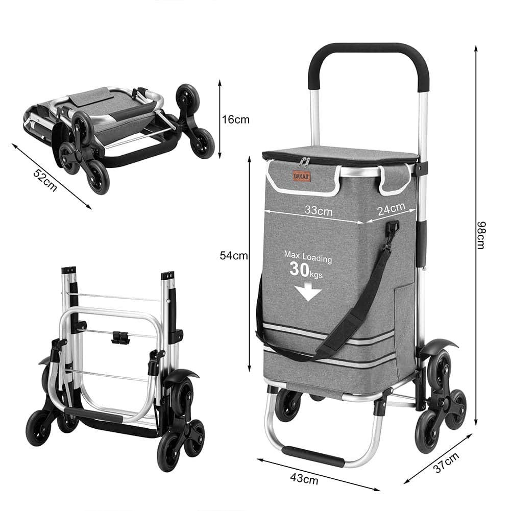 Carrello Spesa Montascale 56L Grigio Borsa Termica Trolley Portaspesa e Tracolla in Trolley per la spesa Esplodia - Napoli, commercioVirtuoso.it