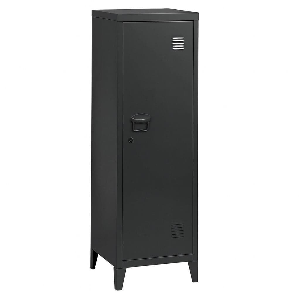 Armadietto Spogliatoio in Metallo con Chiave 1 Anta 3 Scomparti 138x38,5x38,5 Nero in Armadi Danyx - Casoria, commercioVirtuoso.it