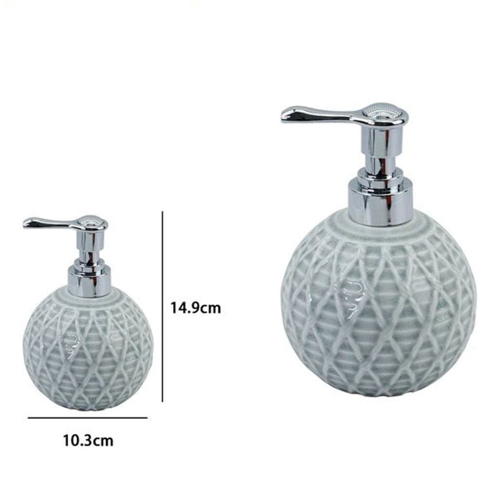 DISPENSER SAPONE LIQUIDO SFERA GRIGIO EFFETTO RETE ACCESSORI ARREDO BAGNO 79278 in Dosatori per sapone liquido Trade Shop italia - Napoli, commercioVirtuoso.it