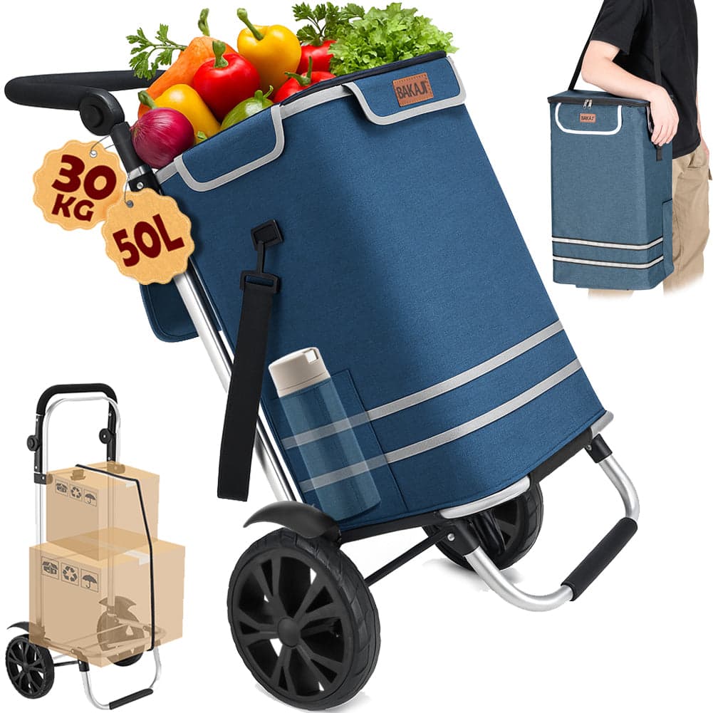 Carrello Spesa Pieghevole 50LT con Borsa Termica Trolley Porta Spesa 2 Ruote Blu in Trolley per la spesa Danyx - Casoria, commercioVirtuoso.it