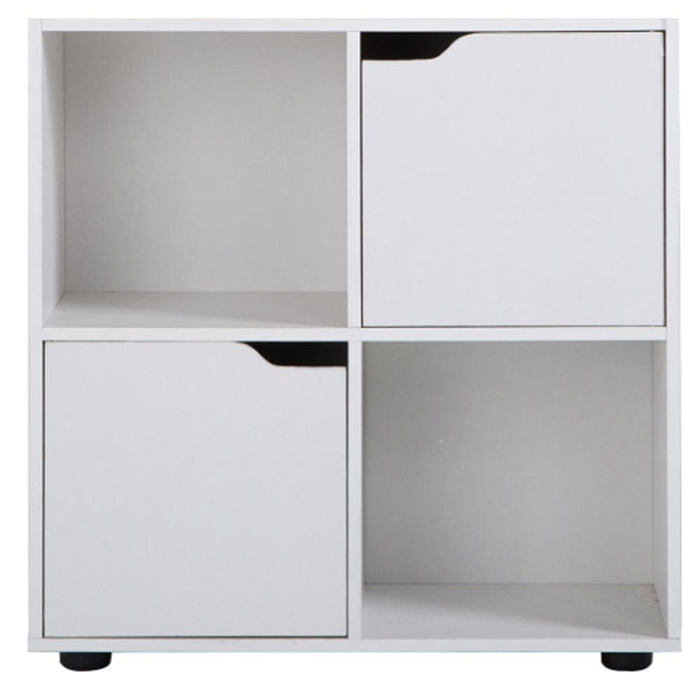Mobile Base Libreria Bassa 4 Ripiani 2 Ante Legno MDF 60x29x60 Design Moderno Bianco in Librerie Danyx - Casoria, commercioVirtuoso.it