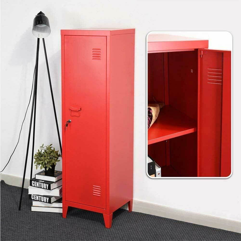 Armadietto Spogliatoio in Metallo con Chiave 1 Anta 3 Scomparti 138x38,5x38,5 Rosso in Armadi Danyx - Casoria, commercioVirtuoso.it