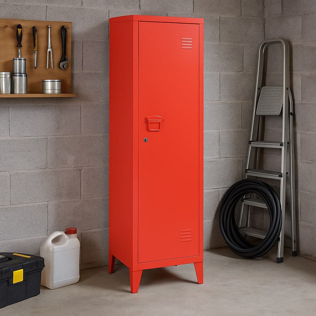 Armadietto Spogliatoio in Metallo con Chiave 1 Anta 3 Scomparti 138x38,5x38,5 Rosso in Armadi Danyx - Casoria, commercioVirtuoso.it
