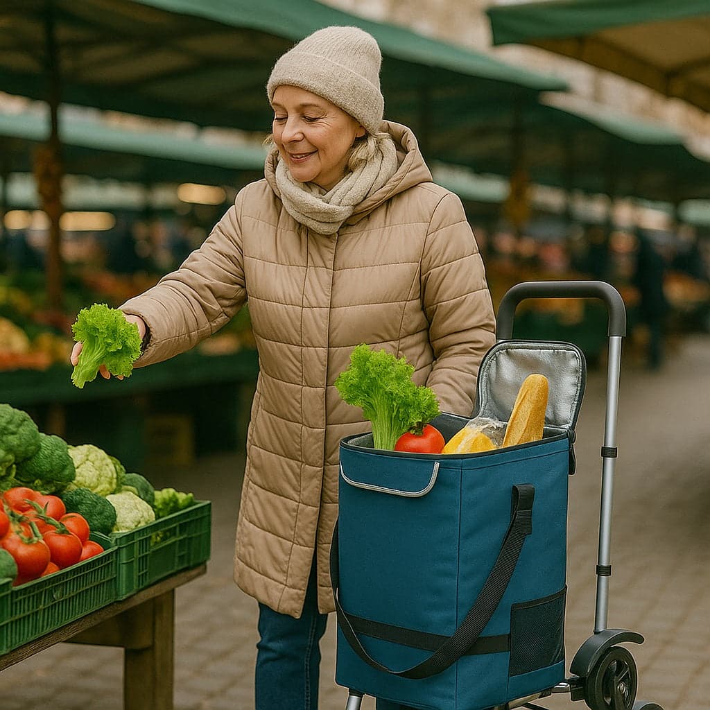 Carrello Spesa Montascale 50L Pieghevole con Borsa Termica Impermeabile 6 Ruote Blu in Trolley per la spesa Danyx - Casoria, commercioVirtuoso.it