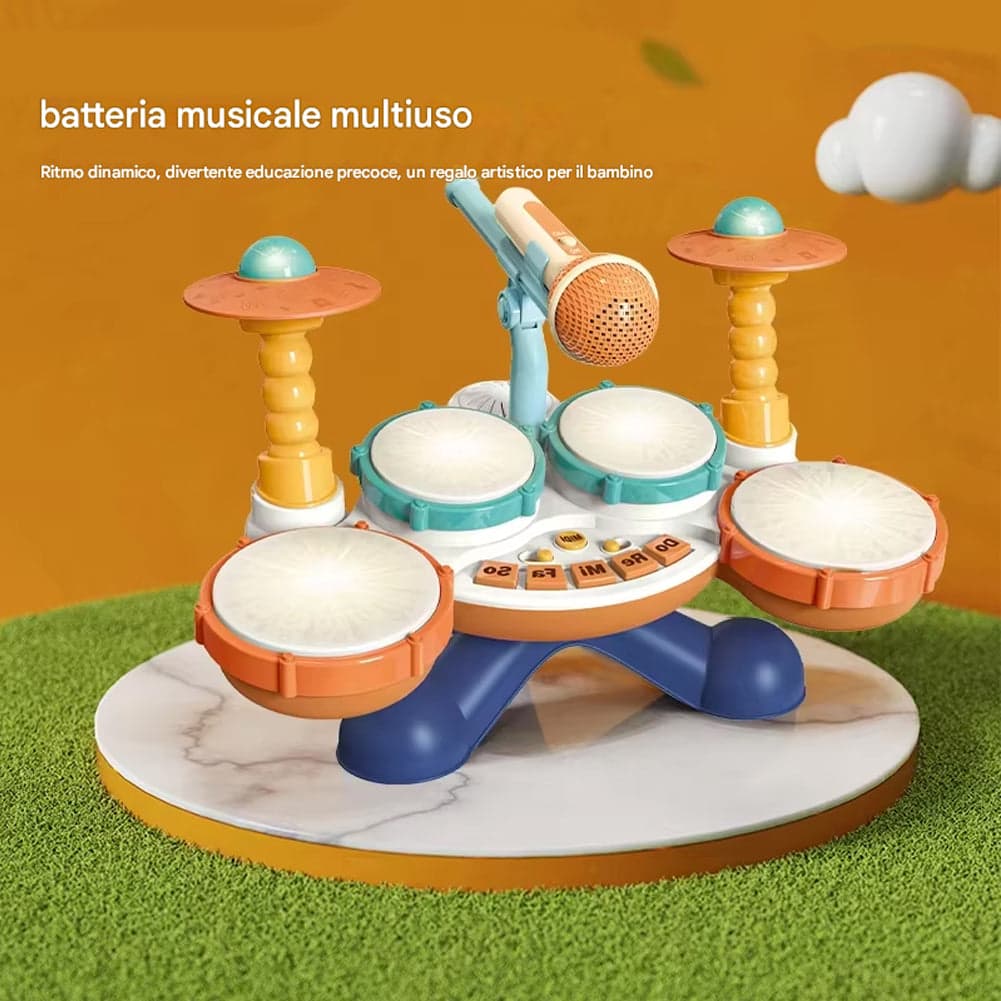 Batteria Giocattolo Luminoso e Microfono per Bambini Tamburo Musicale Idea Regalo in Tamburi e percussioni Esplodia - Napoli, commercioVirtuoso.it