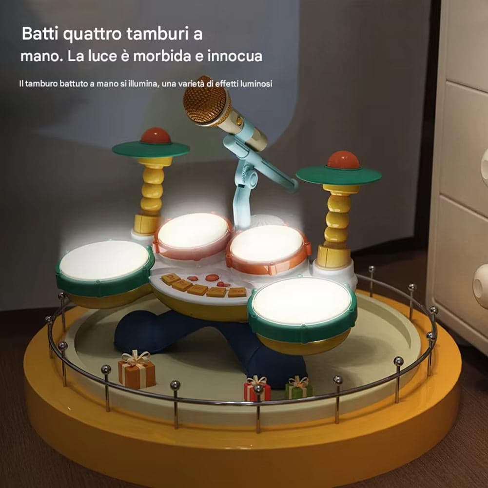 Batteria Giocattolo Luminoso e Microfono per Bambini Tamburo Musicale Idea Regalo in Tamburi e percussioni Esplodia - Napoli, commercioVirtuoso.it