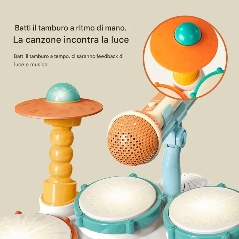 Batteria Giocattolo Luminoso e Microfono per Bambini Tamburo Musicale Idea Regalo in Tamburi e percussioni Esplodia - Napoli, commercioVirtuoso.it