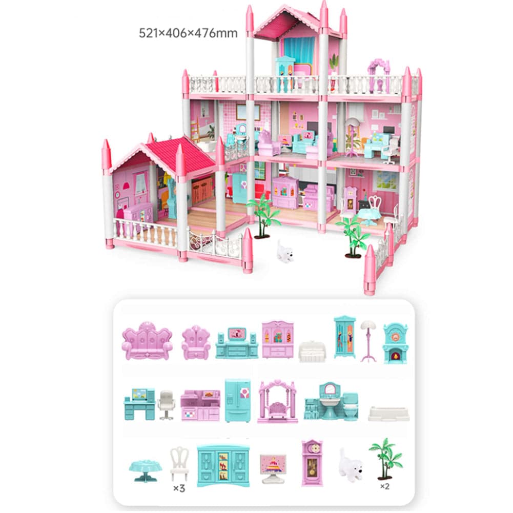 Casa delle Bambole a 3 Piani e 9 Camere Villa con Accessori e Mobili Idea Regalo in Case delle bambole Esplodia - Napoli, commercioVirtuoso.it