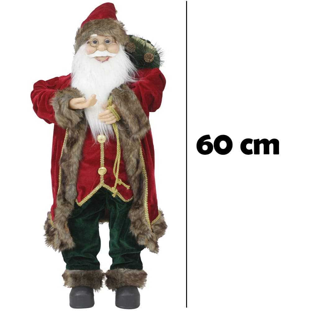 Statuina Babbo Natale Addobbo Statuetta 60cm Vestiti in Tessuto Decoro Natalizio in Oggettistica Esplodia - Napoli, commercioVirtuoso.it