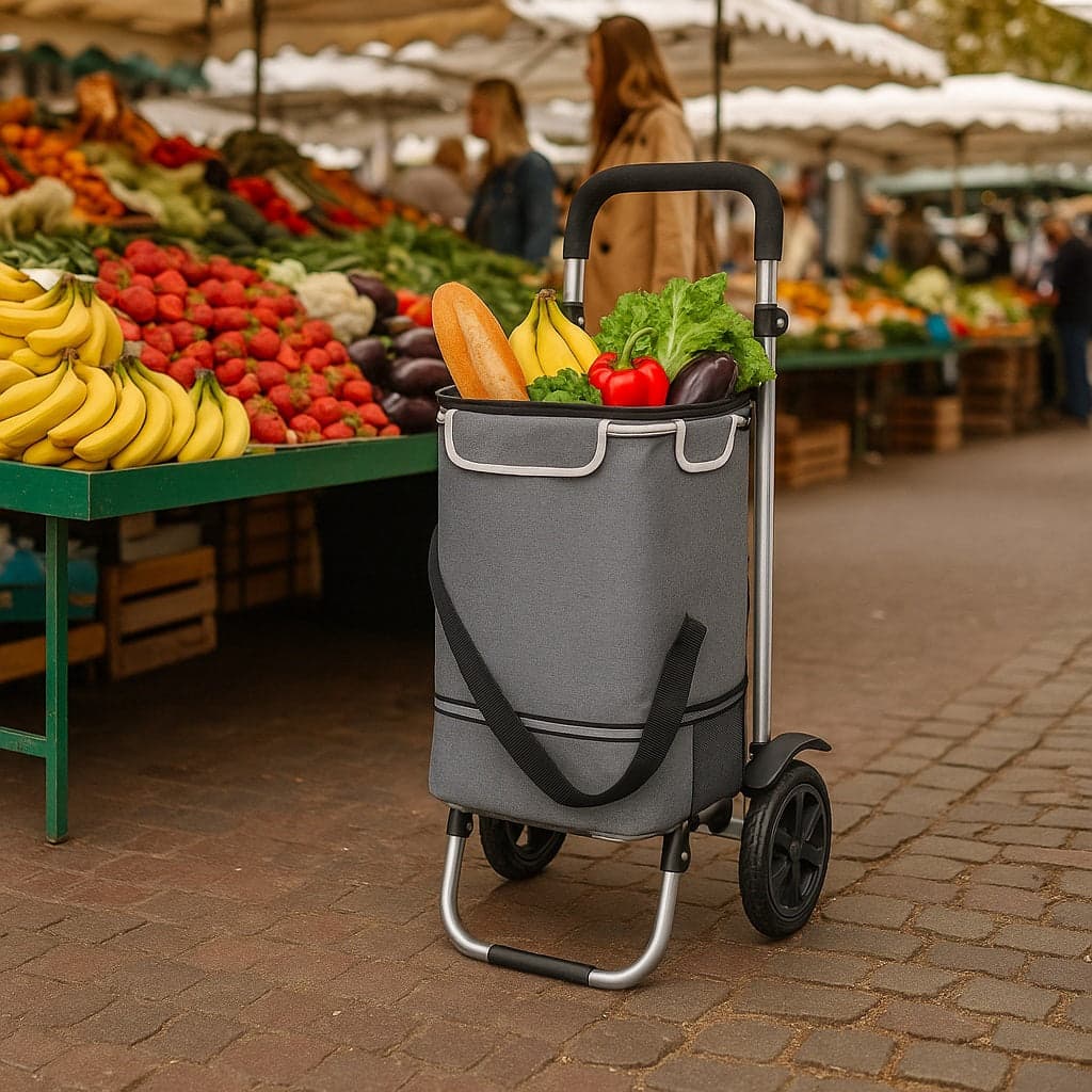 Carrello Spesa Pieghevole 50LT con Borsa Termica Trolley Porta Spesa 2 Ruote Grigio in Trolley per la spesa Danyx - Casoria, commercioVirtuoso.it